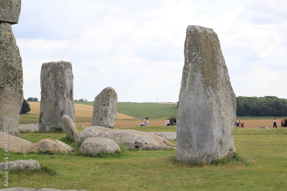 The pre-historic stone formations of Stonehenge,  Wiltshire, England