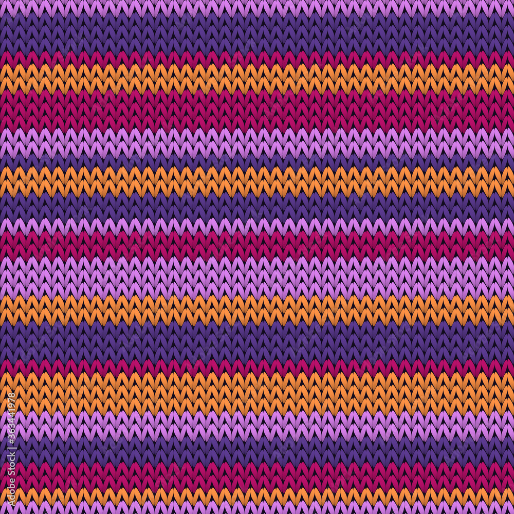 Macro horizontal stripes knitted texture 