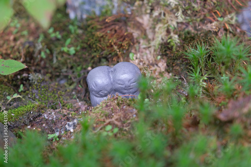 苔の中の地蔵さん