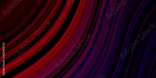 Dark Pink, Yellow vector texture with curves. Abstract illustration with bandy gradient lines. Pattern for websites, landing pages.