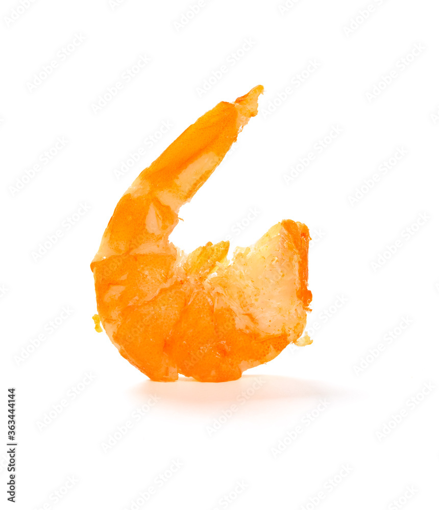 a big dry shrimp on white background