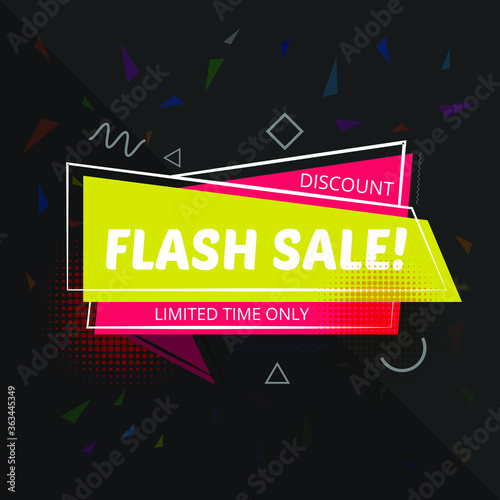 Flash Sale banner template design and new colection sale tags .Vector illustration. Premium Vector