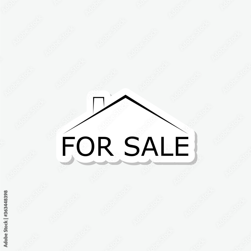 House for sale sticker icon isolated on gray background House for sale sticker icon isolated on gray background