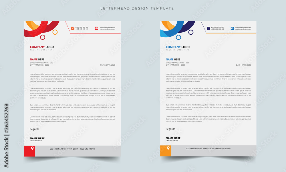 Modern Clean Letterhead Design Template for your Business and Company 