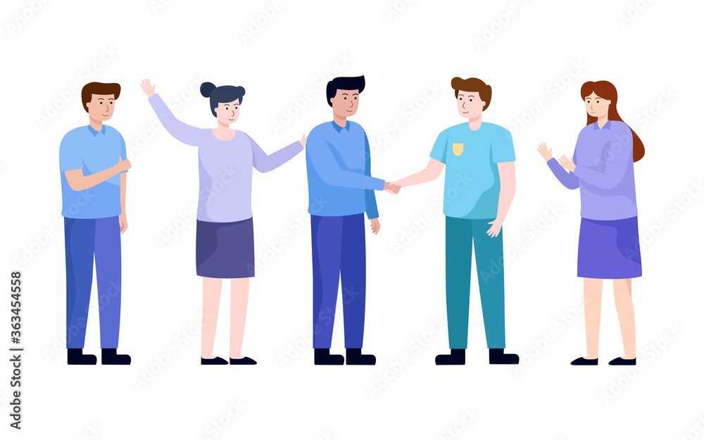people shake hands to collaborate in business, company team reach agreement, business concept vector illustration. people shake hands to collaborate in business, company team reach agreement, business concept vector illustration.