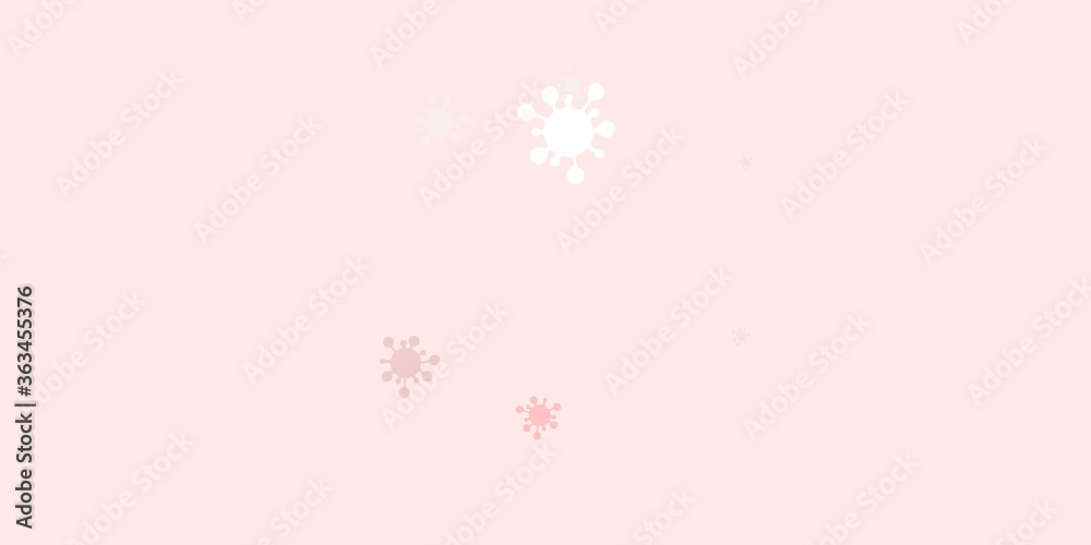 Light red vector background with covid-19 symbols. Light red vector background with covid-19 symbols.