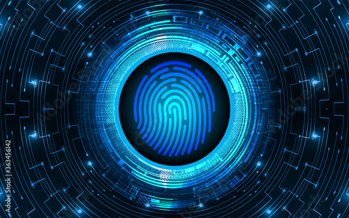 Finger print network cyber security background.