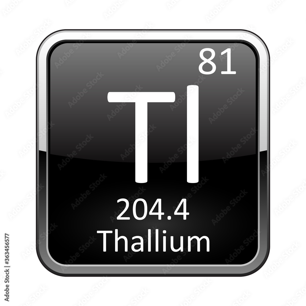 The periodic table element Thallium. Vector illustration