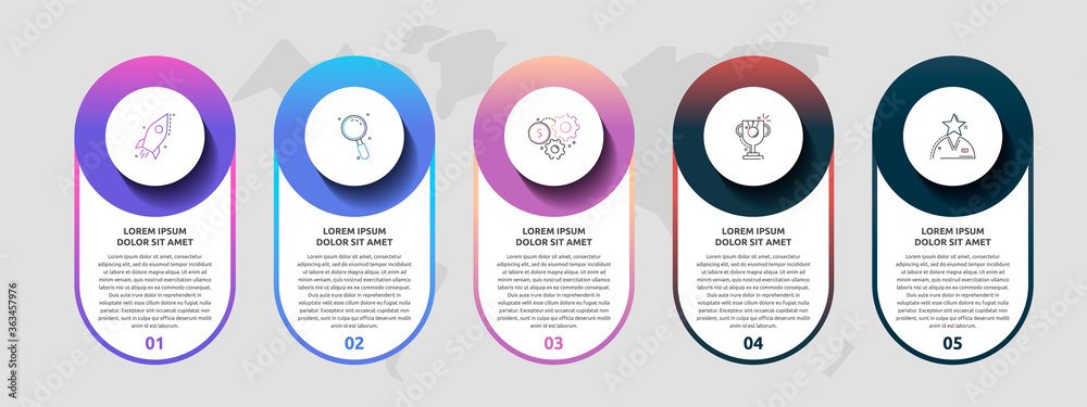 Vector template circle infographics. Business concept with 5 options ...