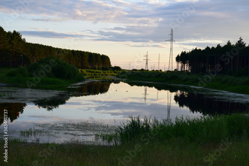 Nature landscapes river Lenuska in Golyshmanovo Tyumen oblast
