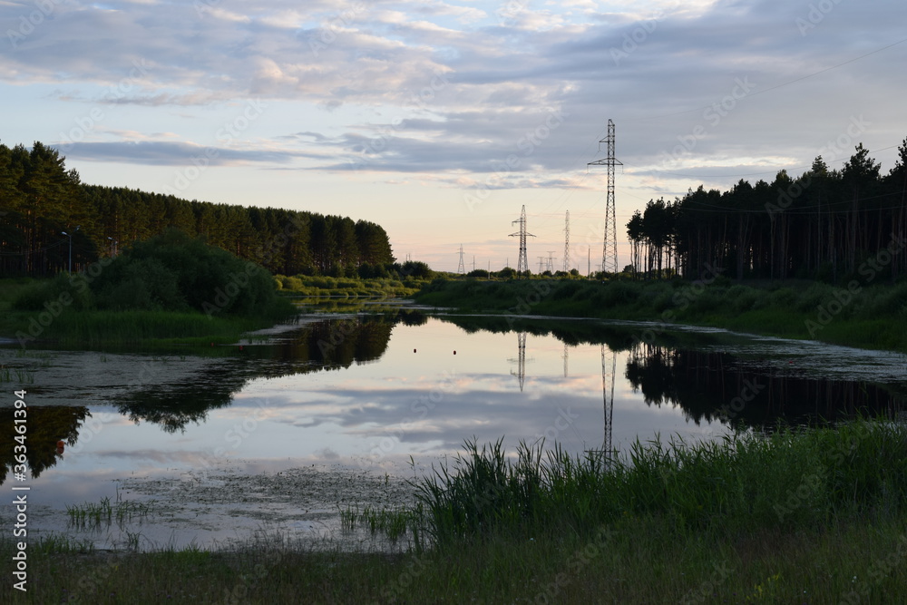 Nature landscapes river Lenuska in Golyshmanovo Tyumen oblast