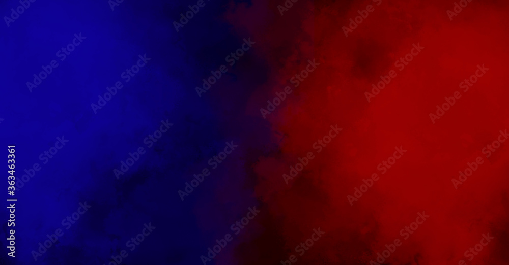 Blue and red smoke on dark background