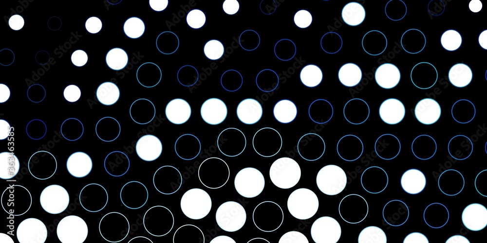 Dark BLUE vector template with circles. Colorful illustration with gradient dots in nature style. Pattern for business ads.