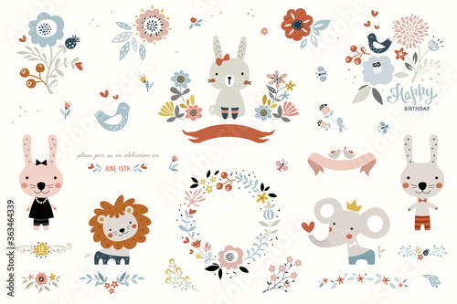 Cute kids elements are perfect for children's designs, shirts, art, clothing, cards and invitations, decor, branding, social media, tags, stickers, nursery designs and more. 