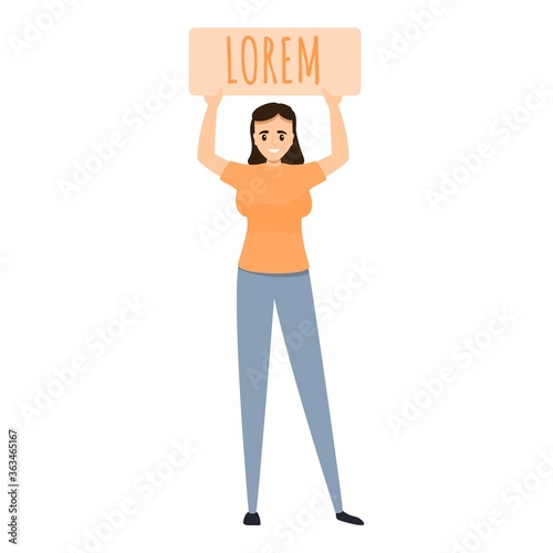 Girl hitchhiking icon. Cartoon of girl hitchhiking vector icon for web design isolated on white background