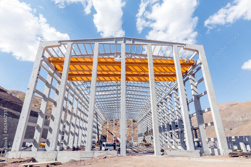 View of the prefabricated (precast) reinforced concrete industrial