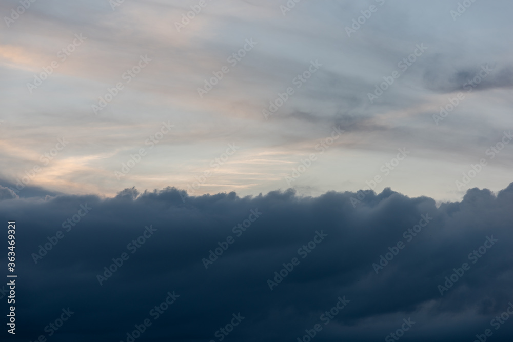 Cloudy and bright sky dividing line landscape