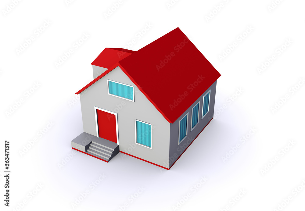 Gray model of a simple house isolated on a white background. Gray model of a simple house isolated on a white background.