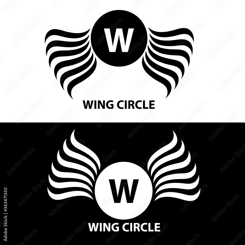 Vector logo Wings design in eps 10. Simple template and ready to use