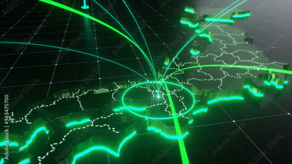 Fototapeta premium Network and Connection city of Osaka 01