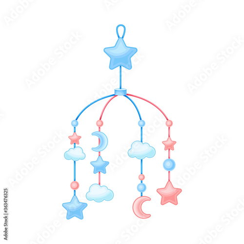 Hanging Toy or Mobile for Baby Vector Illustration