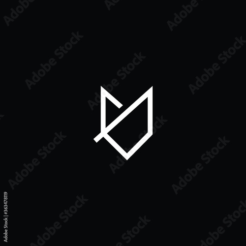 Minimal elegant monogram art logo. Outstanding professional trendy awesome artistic MV VM initial based Alphabet icon logo. Premium Business logo white color on black background