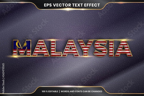 Editable text effect - Malaysia with its national country flag