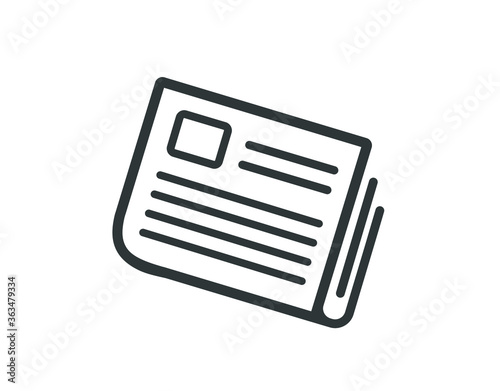 Newspaper icon. News icon. Newspaper outline simple icon. 