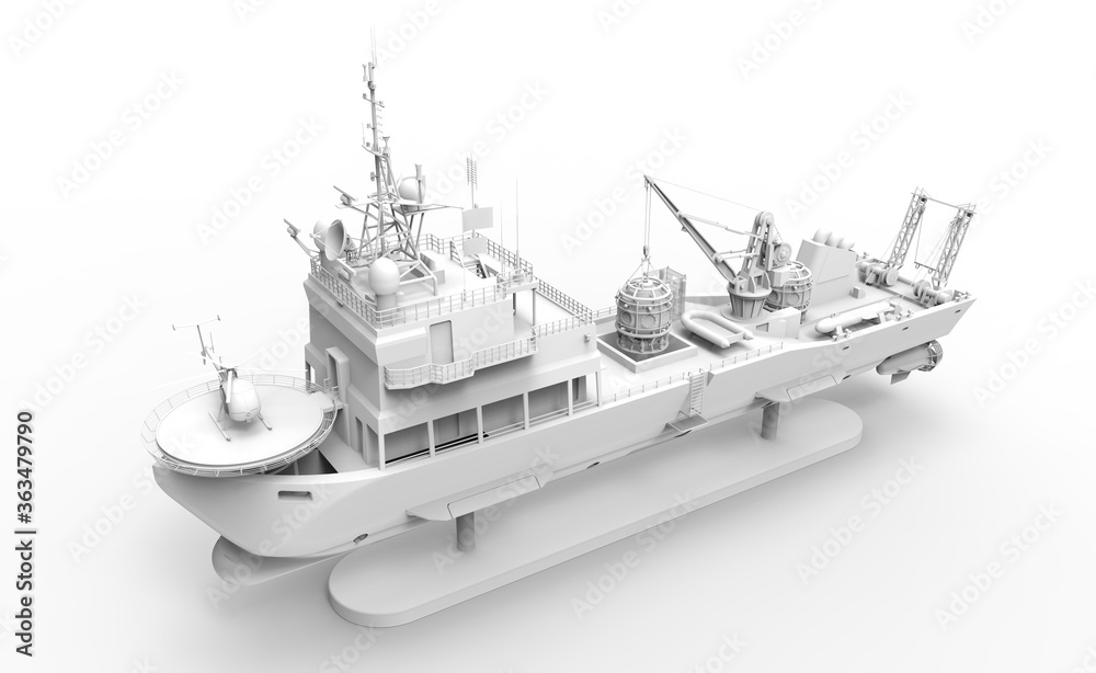 Fototapeta premium Deep Sea Explorer Boat - 3D rendering