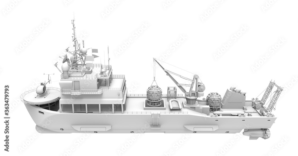 Deep Sea Explorer Boat - 3D rendering