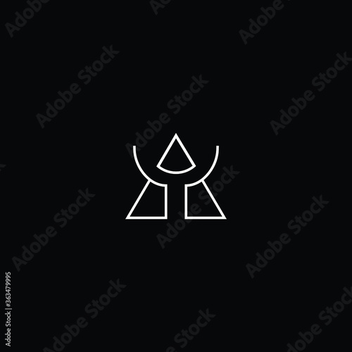 Minimal elegant monogram art logo. Outstanding professional trendy awesome artistic AY YA initial based Alphabet icon logo. Premium Business logo white color on black background