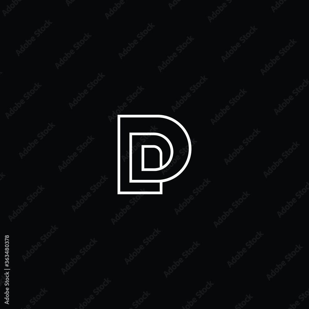 Minimal elegant monogram art logo. Outstanding professional trendy awesome artistic PD DP initial based Alphabet icon logo. Premium Business logo white color on black background Minimal elegant monogram art logo. Outstanding professional trendy awesome artistic PD DP initial based Alphabet icon logo. Premium Business logo white color on black background