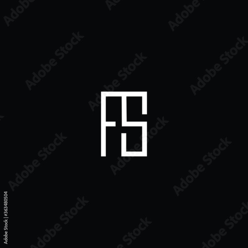 Minimal elegant monogram art logo. Outstanding professional trendy awesome artistic FS SF initial based Alphabet icon logo. Premium Business logo white color on black background