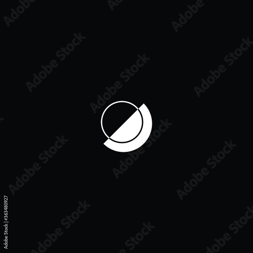 Minimal elegant monogram art logo. Outstanding professional trendy awesome artistic OD DO initial based Alphabet icon logo. Premium Business logo white color on black background