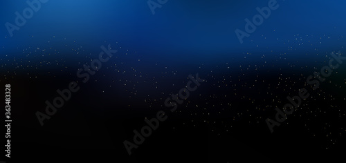 Magic night dark blue sky background with golden glitter sparkling