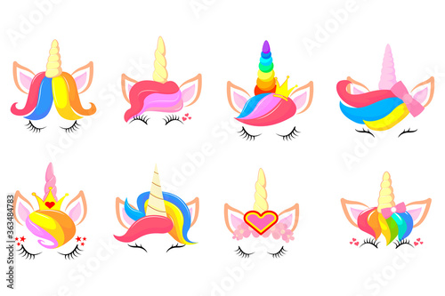 Cute unicorn faces. 