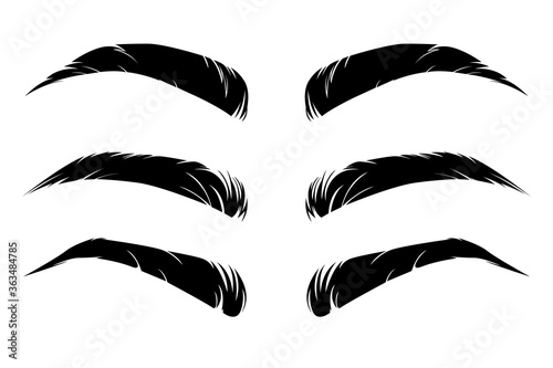 Eyebrows of different shapes
