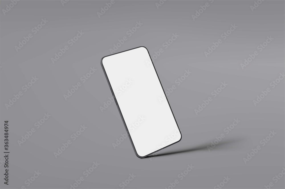 Realistic smartphone mockup with white screen isolated. Vector illustration. Realistic smartphone mockup with white screen isolated. Vector illustration.
