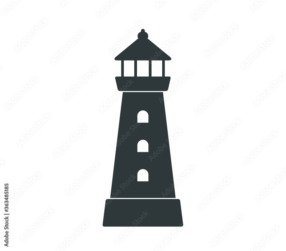 Lighthouse icon. Simple lighthouse building vector illustration. 