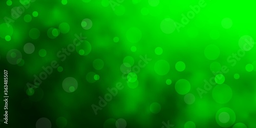 Light Green vector texture with circles. Abstract decorative design in gradient style with bubbles. Pattern for business ads.