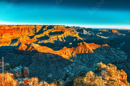 Amazing natural geological formation - Grand Canyon in Arizona  Southern Rim.