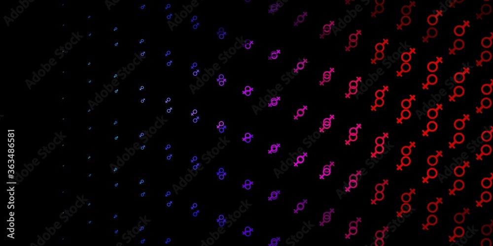 Dark Blue, Red vector template with businesswoman signs. Dark Blue, Red vector template with businesswoman signs.