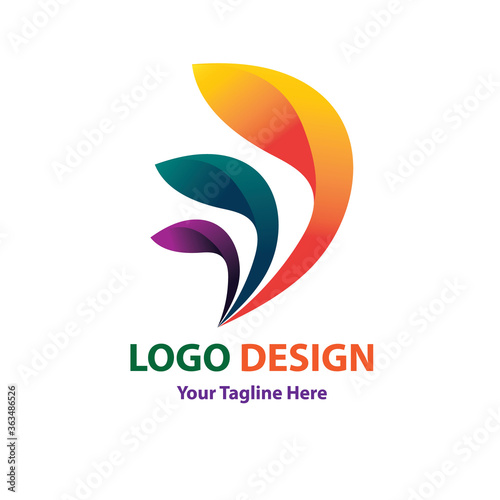 Vector logo leaf design in eps 10. Simple template and ready to use