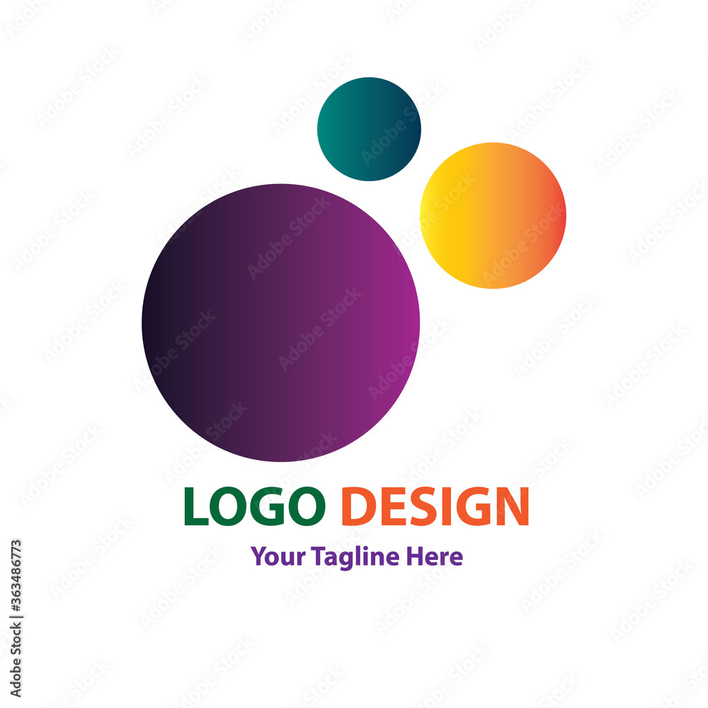 Vector logo three circle design in eps 10. Simple template and ready to use