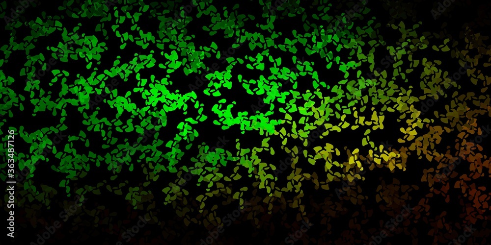 Dark green vector pattern with abstract shapes.