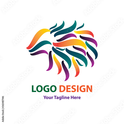 Vector logo lion design abstract in eps 10. Simple template and ready to use
