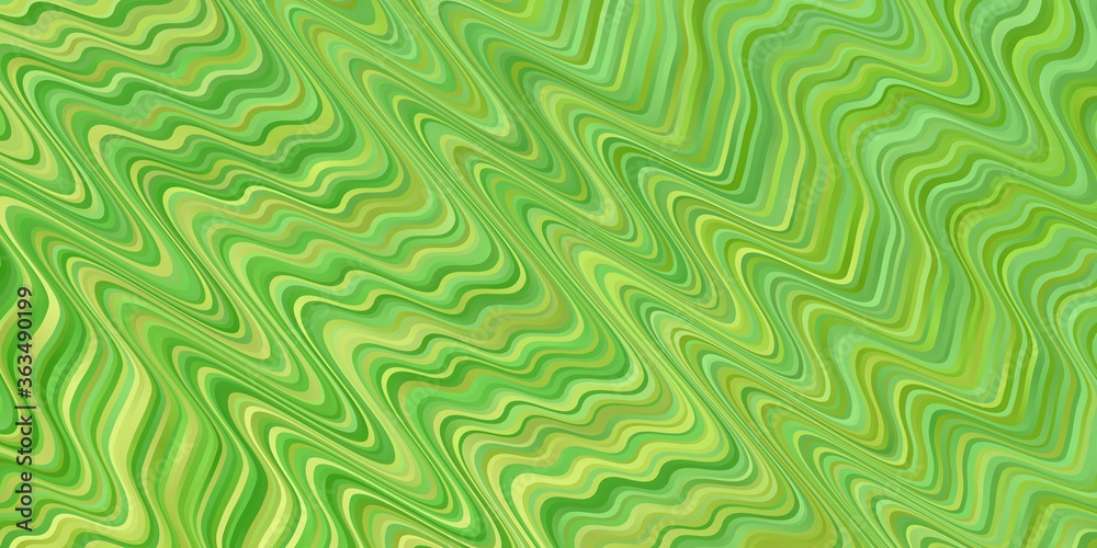 Light Green vector pattern with curves. Bright sample with colorful bent lines, shapes. Best design for your posters, banners.