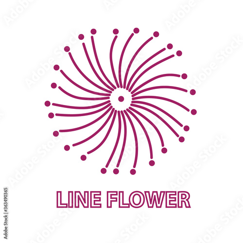 Vector logo Line Flower design in eps 10. Simple template and ready to use