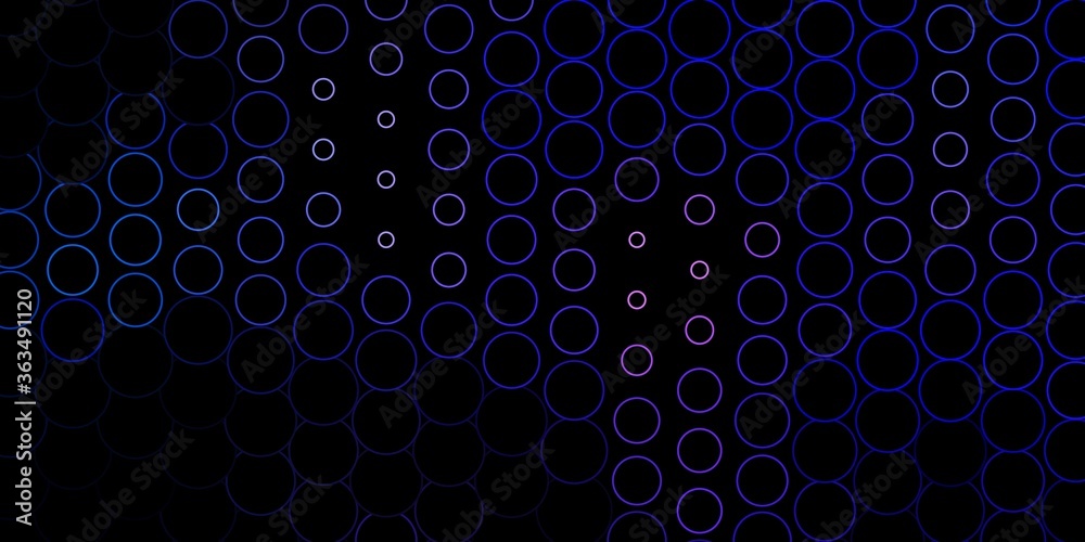 Dark Pink, Blue vector backdrop with dots. Abstract decorative design in gradient style with bubbles. Pattern for websites.