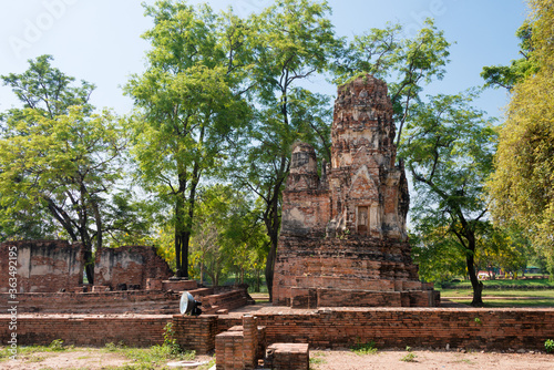 WAT MAHATHAT in Ayutthaya, Thailand. It is part of the World Heritage Site - Historic City of Ayutthaya.
